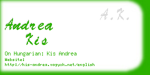 andrea kis business card